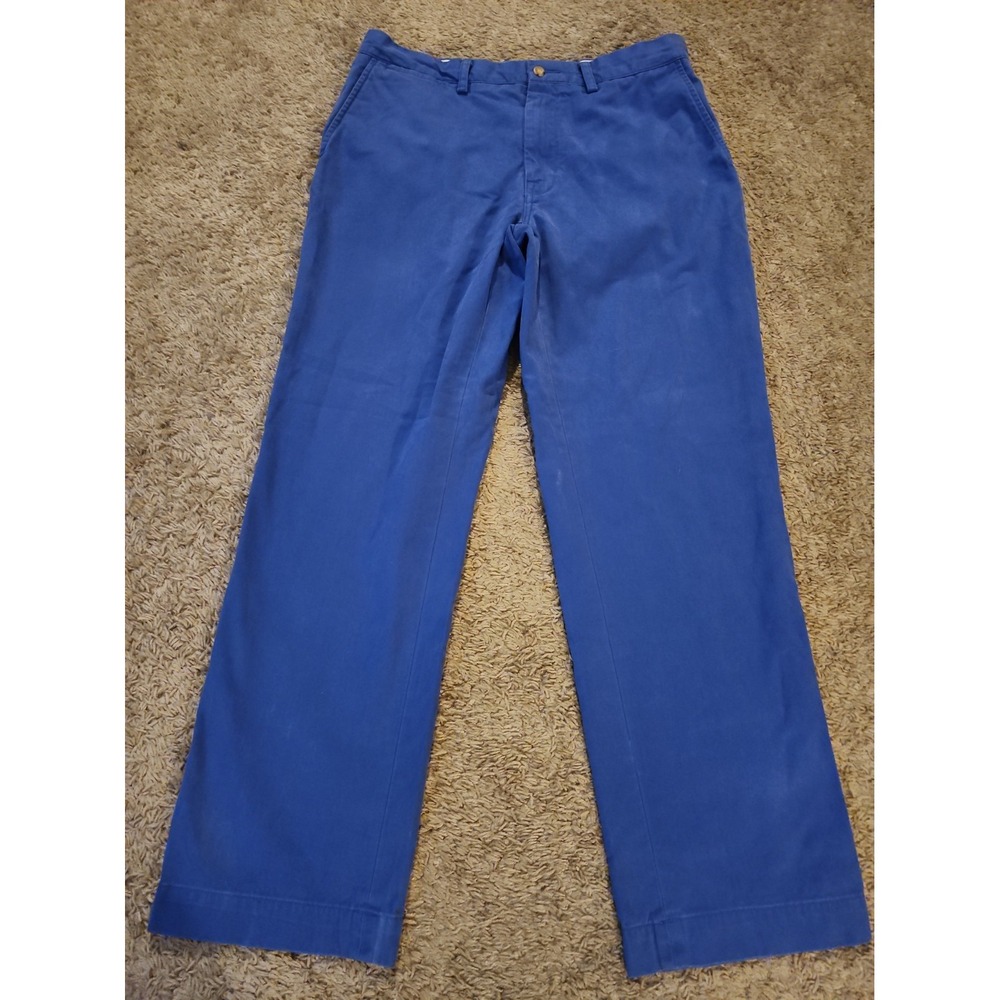 Polo Ralph Lauren Mens 100% Cotton Flat Front Chino Pants Size 34x30 Blue